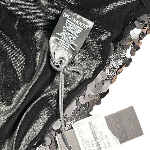 Blank NYC Jacket Women’s XS Black Sequin Puff Sleeve Crop Party Club Revolve NEW - Picture 10 of 16